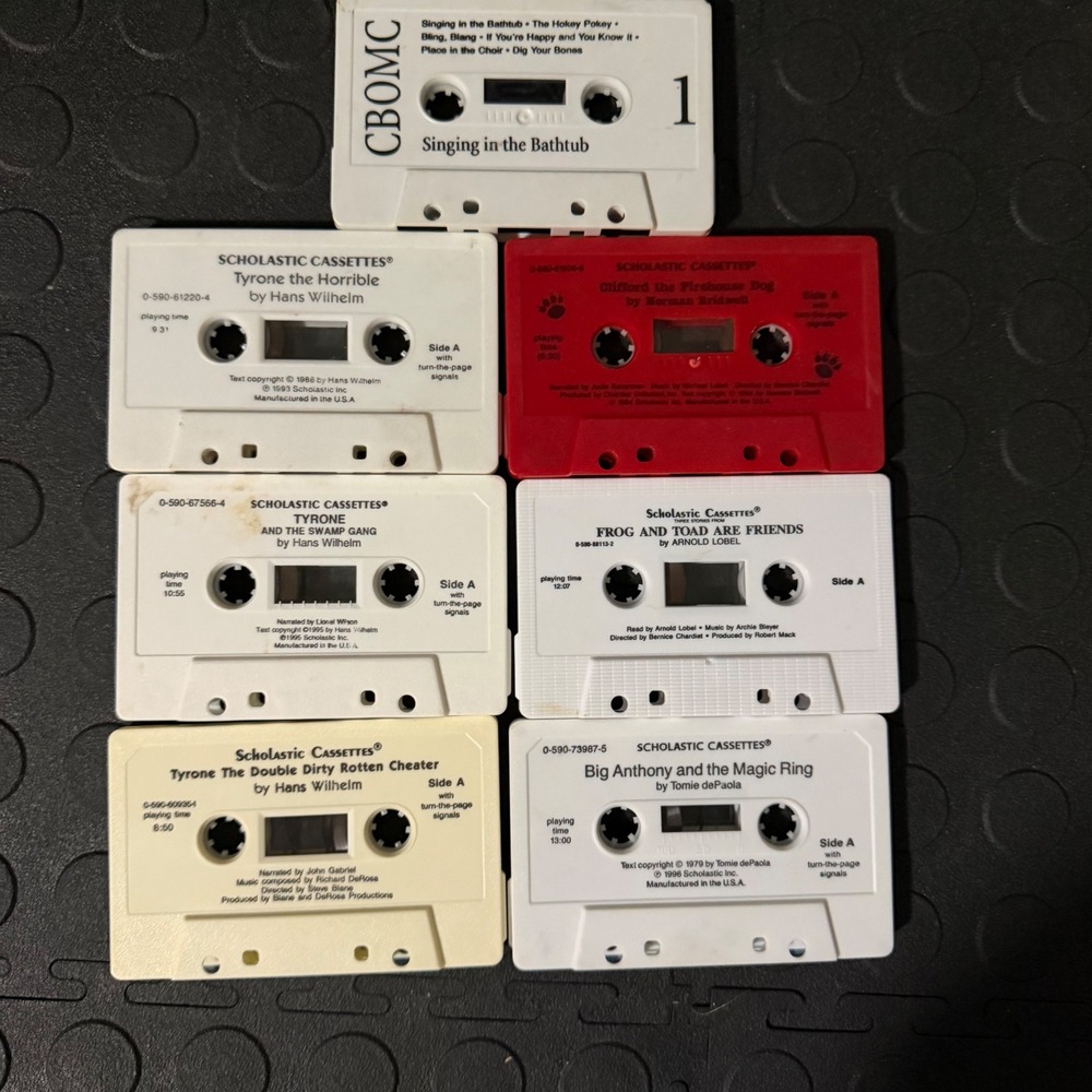 Vintage Scholastic Cassettes Lot Frog and Toad Clifford Big Anthony Tyrone 7pc